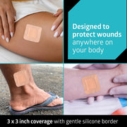 3 x 3 Inch Gentle Foam Wound Dressing