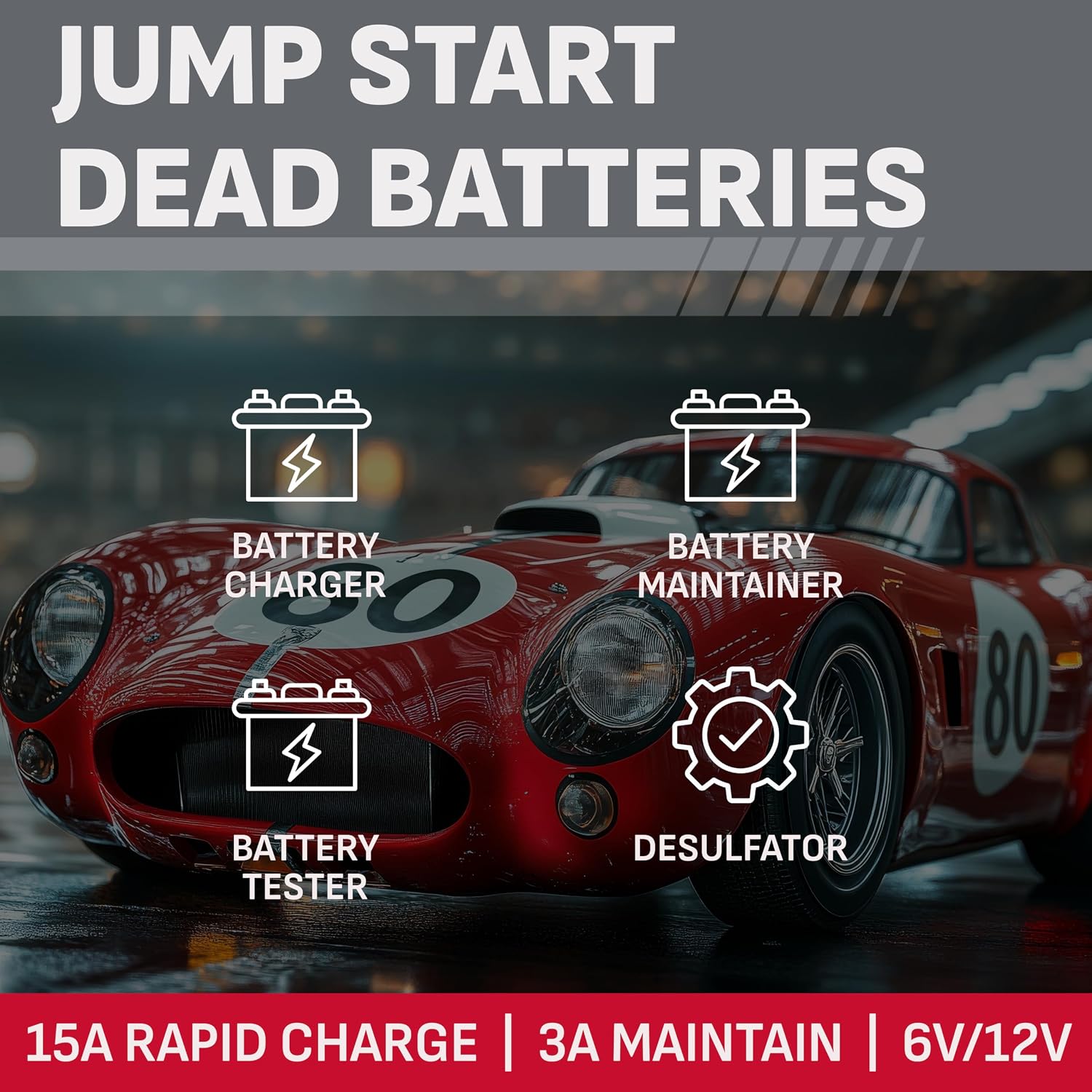 12V/6V Fully Automatic Battery Charger & Maintainer – 3A