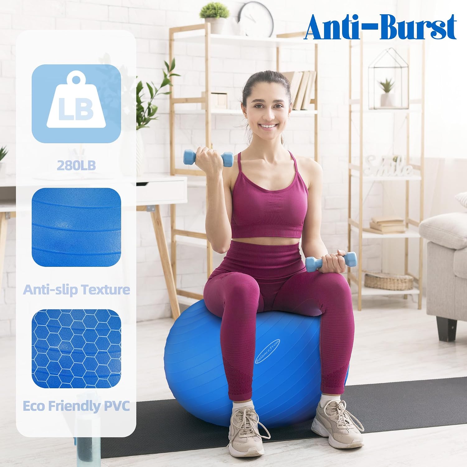Anti-Burst Exercise Fitness Ball