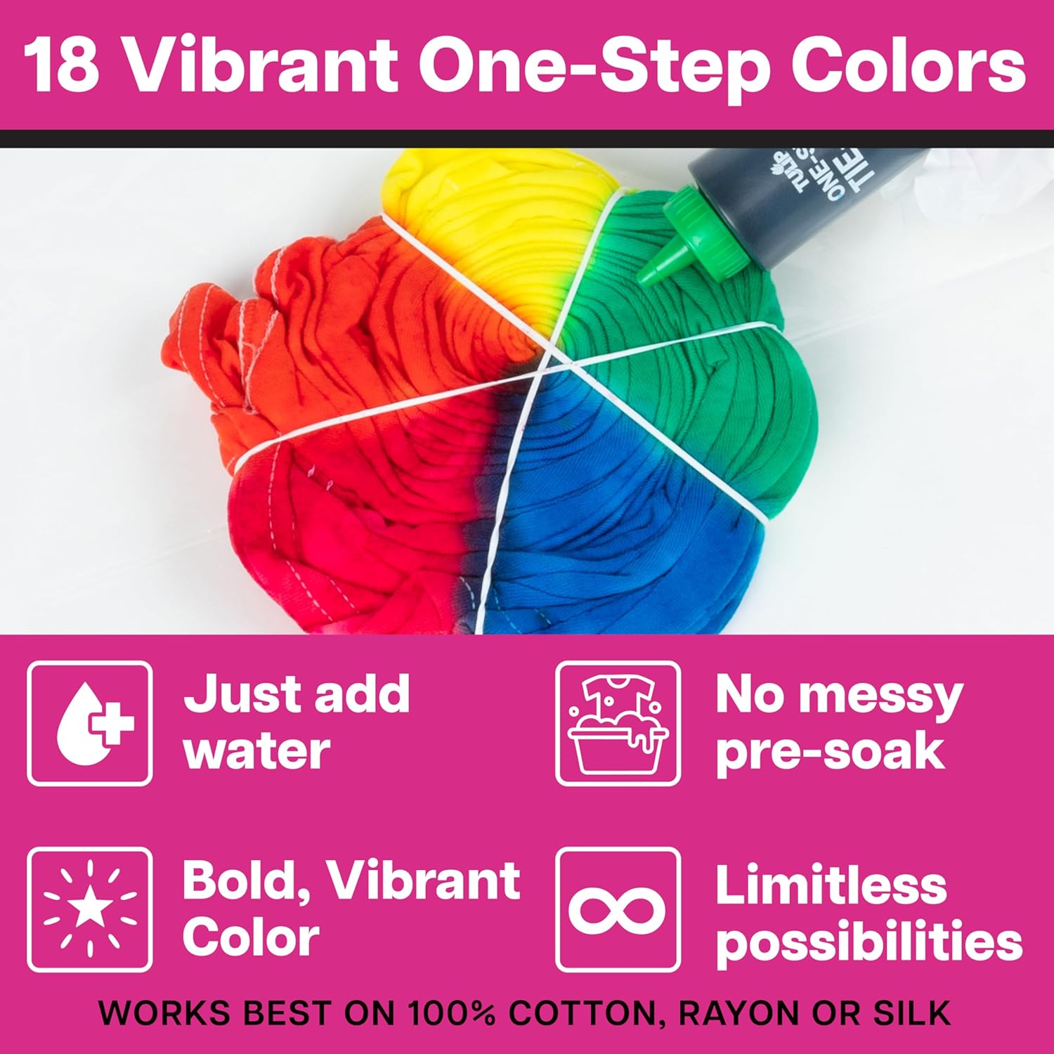 One-Step Tie-Dye Party Kit – 18 Bottles