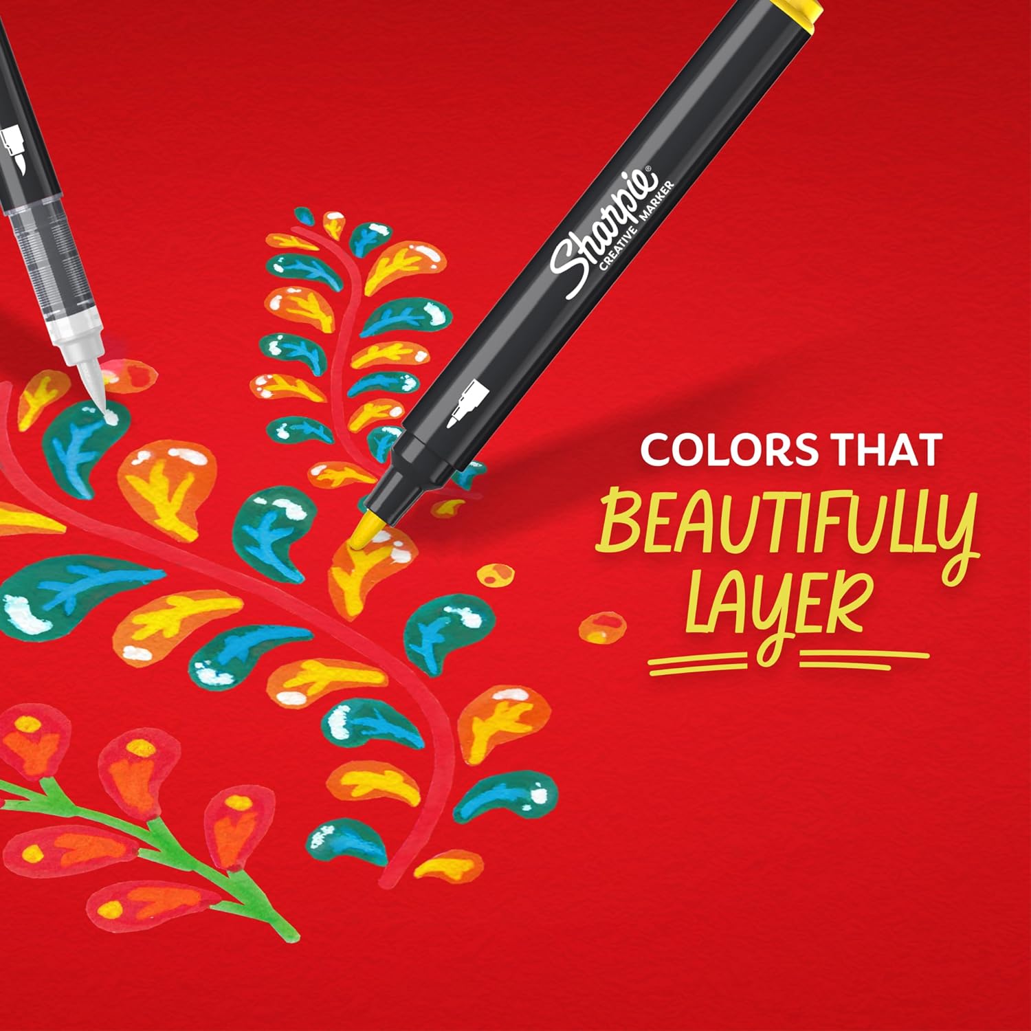 12-Color Acrylic Brush Marker Set