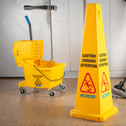 26 Qt Commercial Mop Bucket with Side Wringer, Yellow