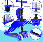3-Wheeled Kids Scooter with LED Wheels