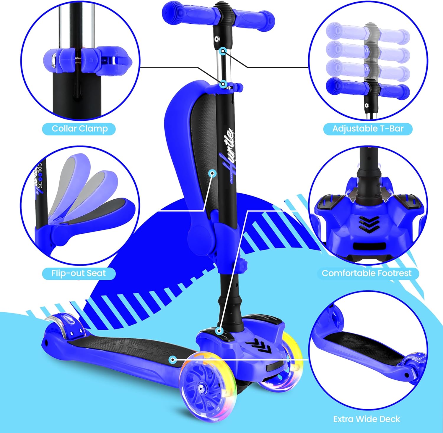 3-Wheeled Kids Scooter with LED Wheels
