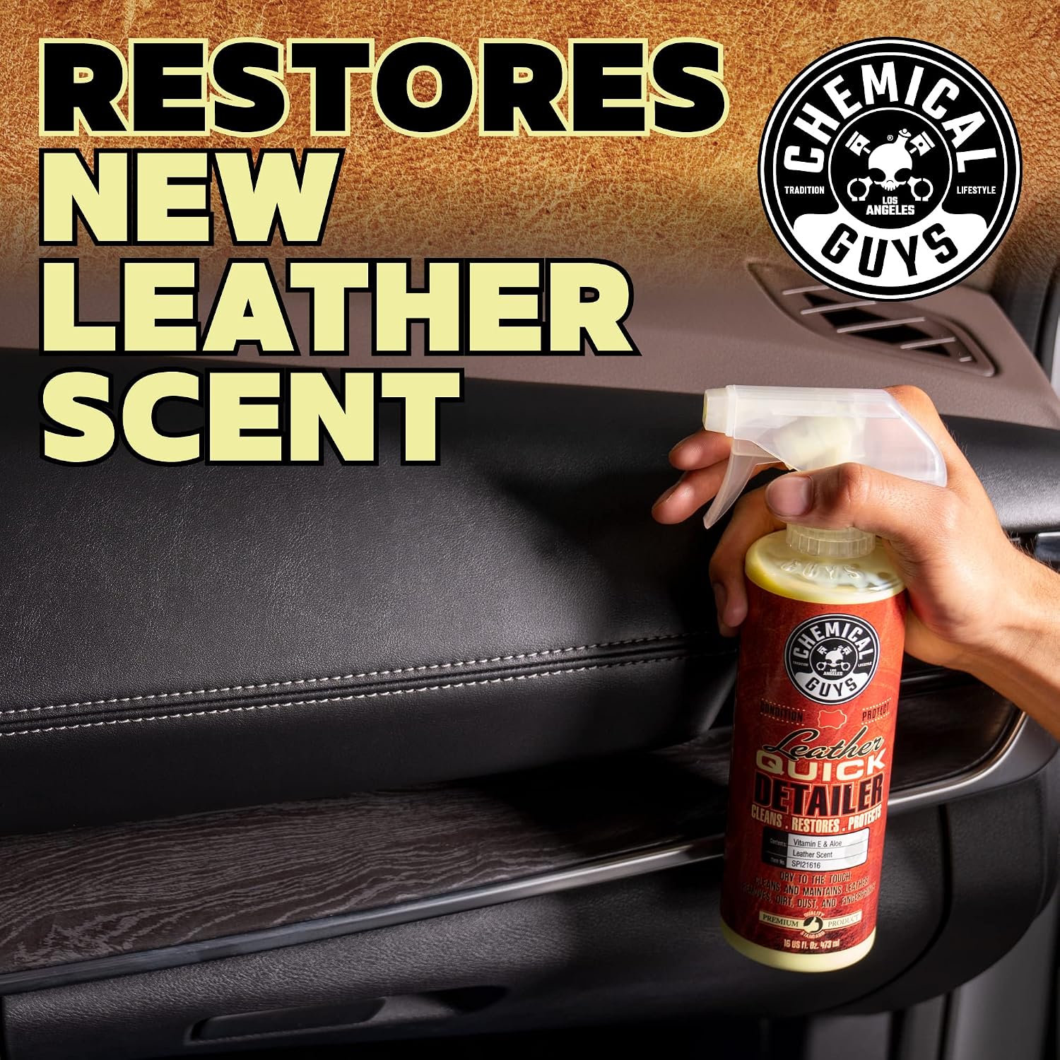 Leather Quick Detailer Cleaner & Conditioner Spray – 16 oz