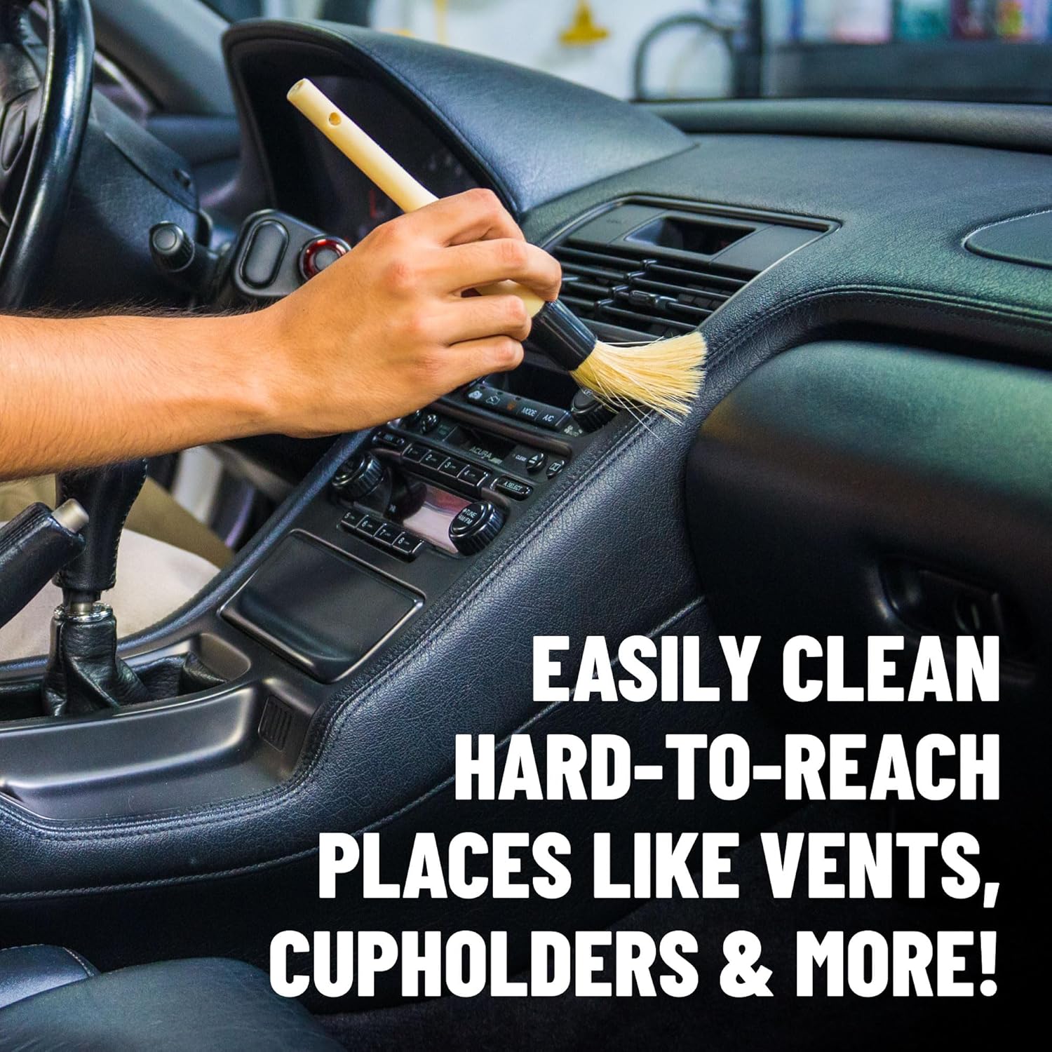 Soft Boar-Hair Automotive Detailing Brush