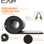 High-Density Exercise Yoga Mat with Carrying Strap