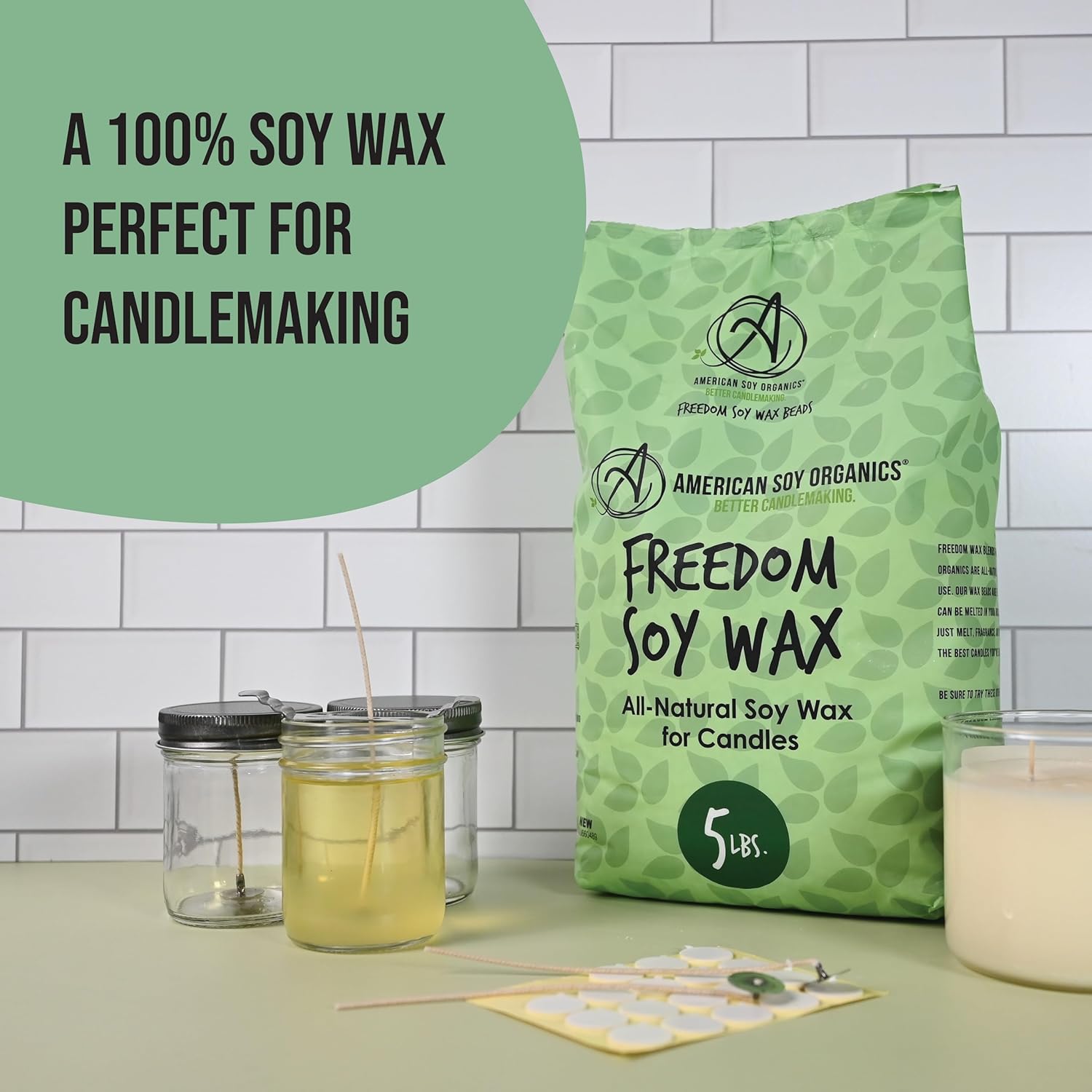 Natural Soy Wax Beads for Candle Making – 5 lb