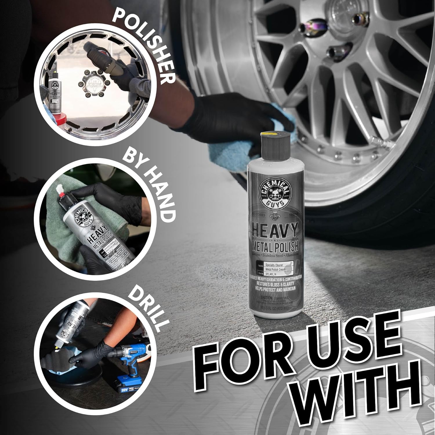 Heavy-Duty Metal Polish for Chrome, Aluminum & Stainless Steel – 16 oz
