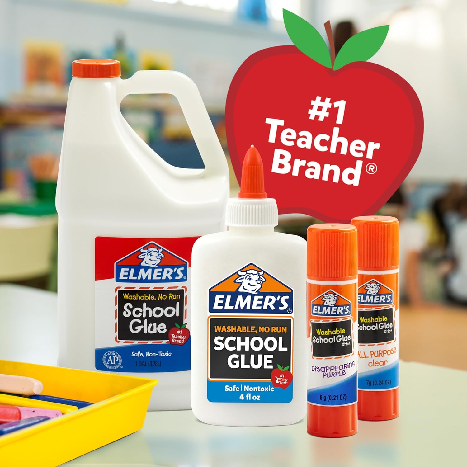 Clear Washable School Glue Sticks – 30 Pack