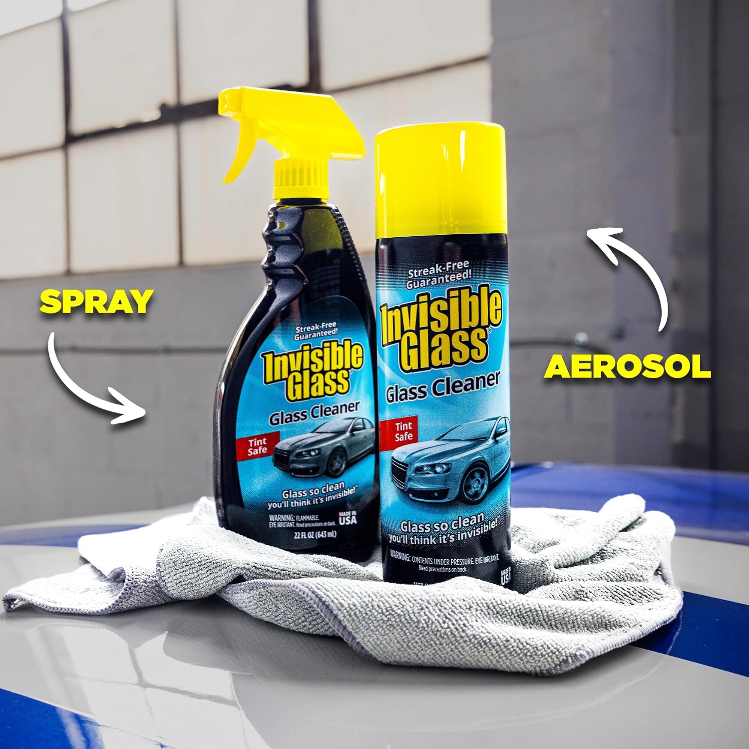 Invisible Glass Premium Aerosol Glass Cleaner – 19 Oz, 2-Pack