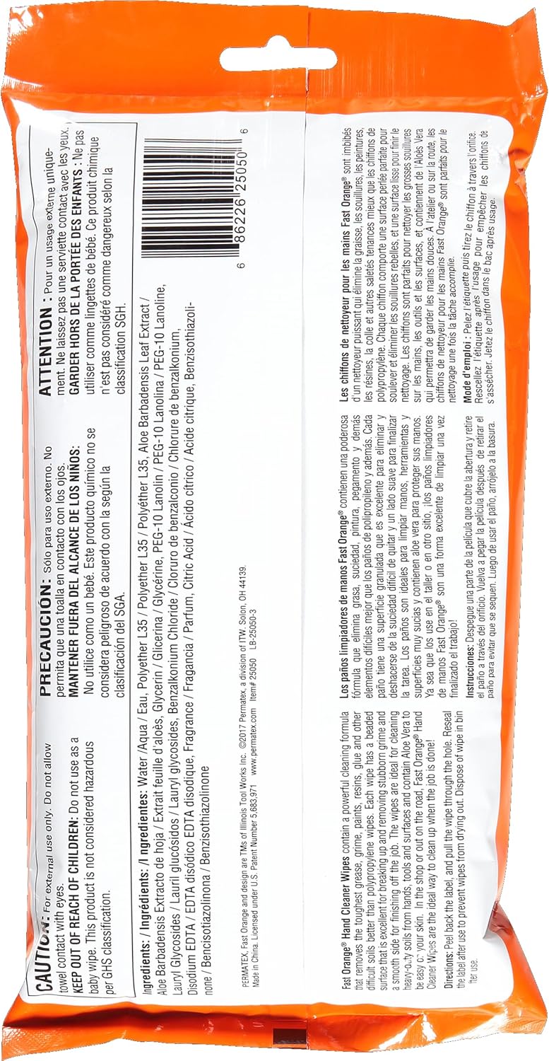 Heavy-Duty Mechanic Hand Cleaner Wipes – 25 Count