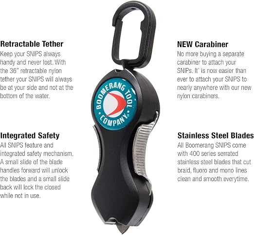 Retractable Fishing Line Cutters with Stainless Steel Blades