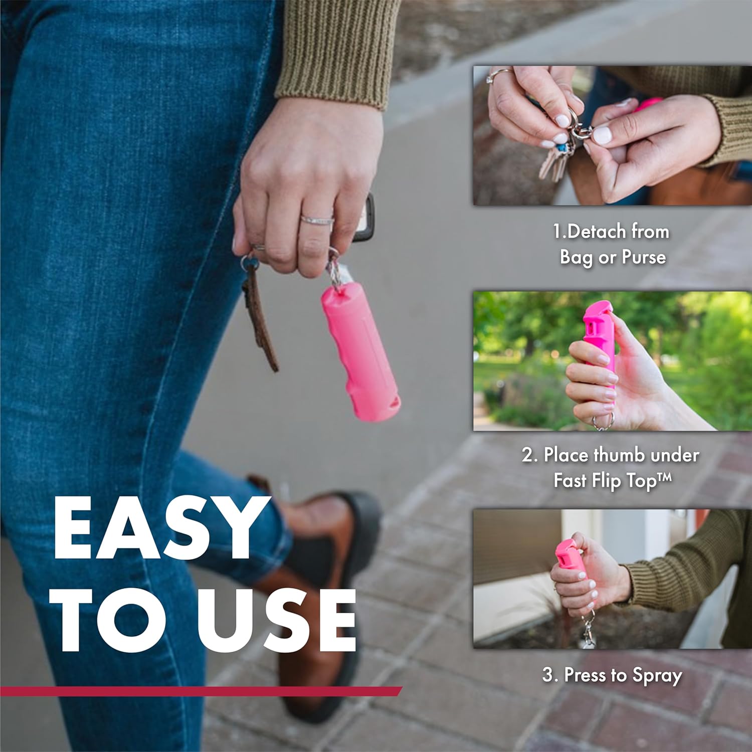 Pepper Spray & Rechargeable 2-in-1 Stun Gun Self Defense Kit