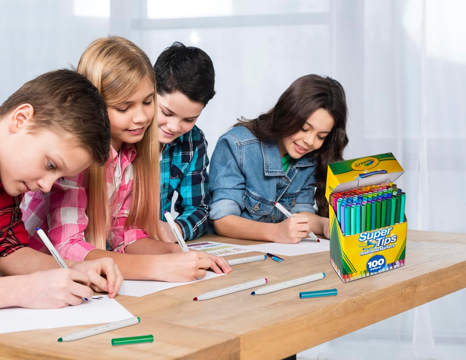 100-Count Washable Fine-Point Marker Set