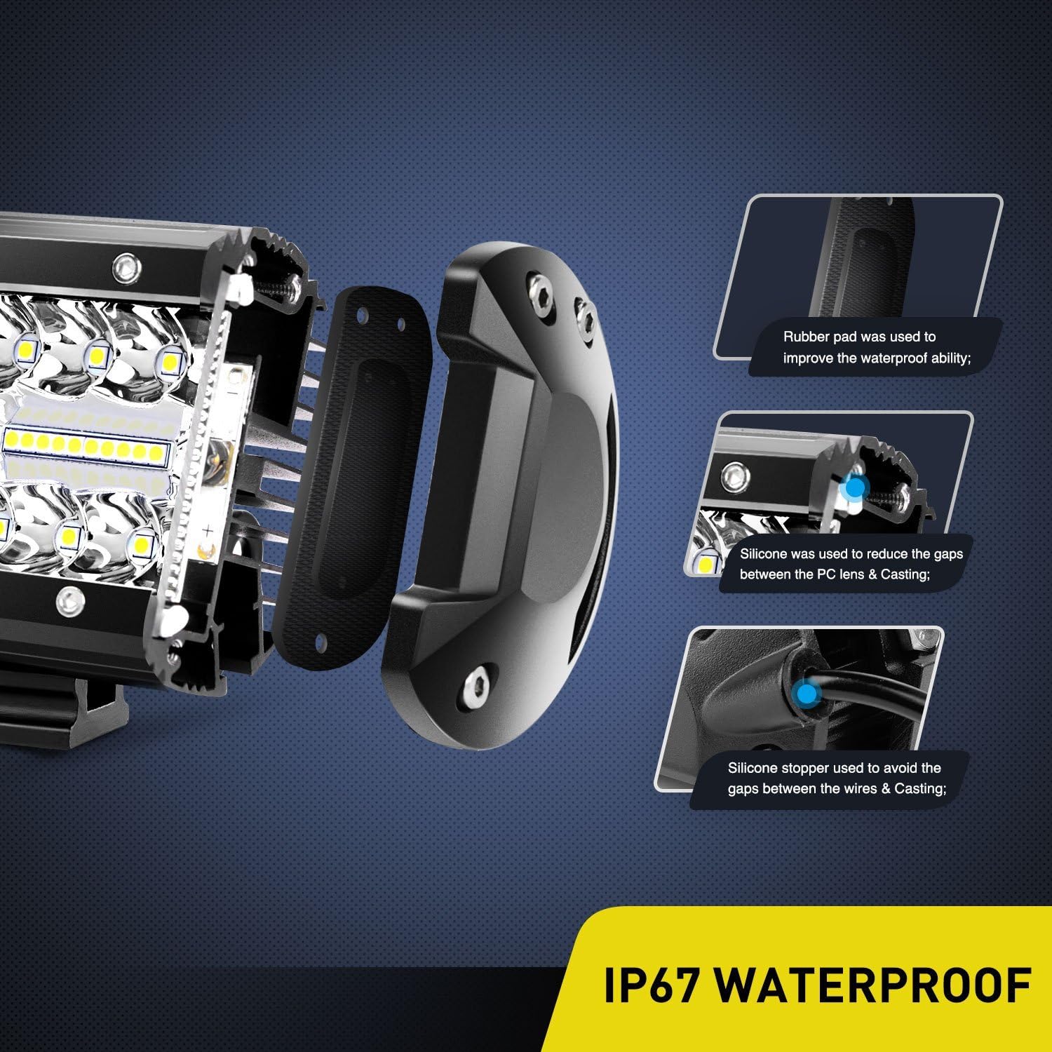 4-Inch 60W Triple-Row LED Off-Road Light Pods – 2 Pack