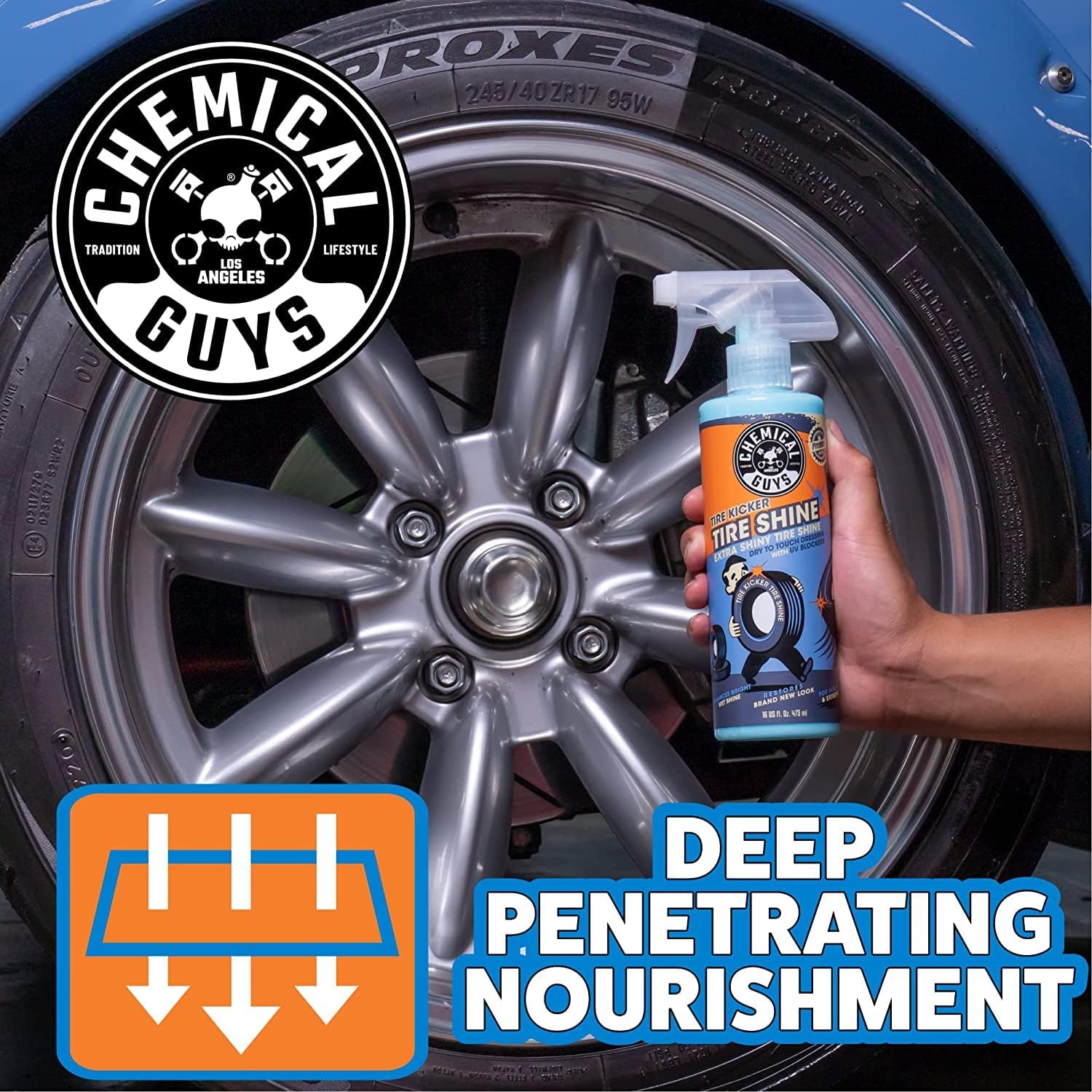 Chemical Guys Tire Kicker Extra Glossy Tire Shine – 16 Oz with Applicator