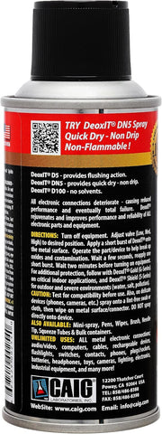CAIG DeoxIT D5S-6 Contact Cleaner – 5 Oz