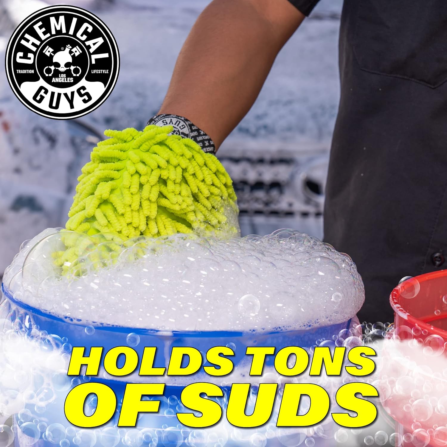 Chemical Guys Chenille Microfiber Wash Mitt – Lime Green
