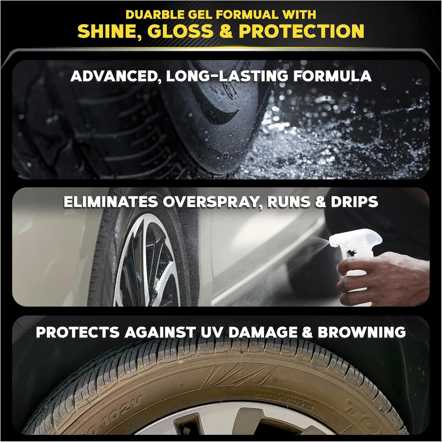 Meguiar’s Endurance Tire Gel – Long-Lasting Tire Shine, 16 Oz