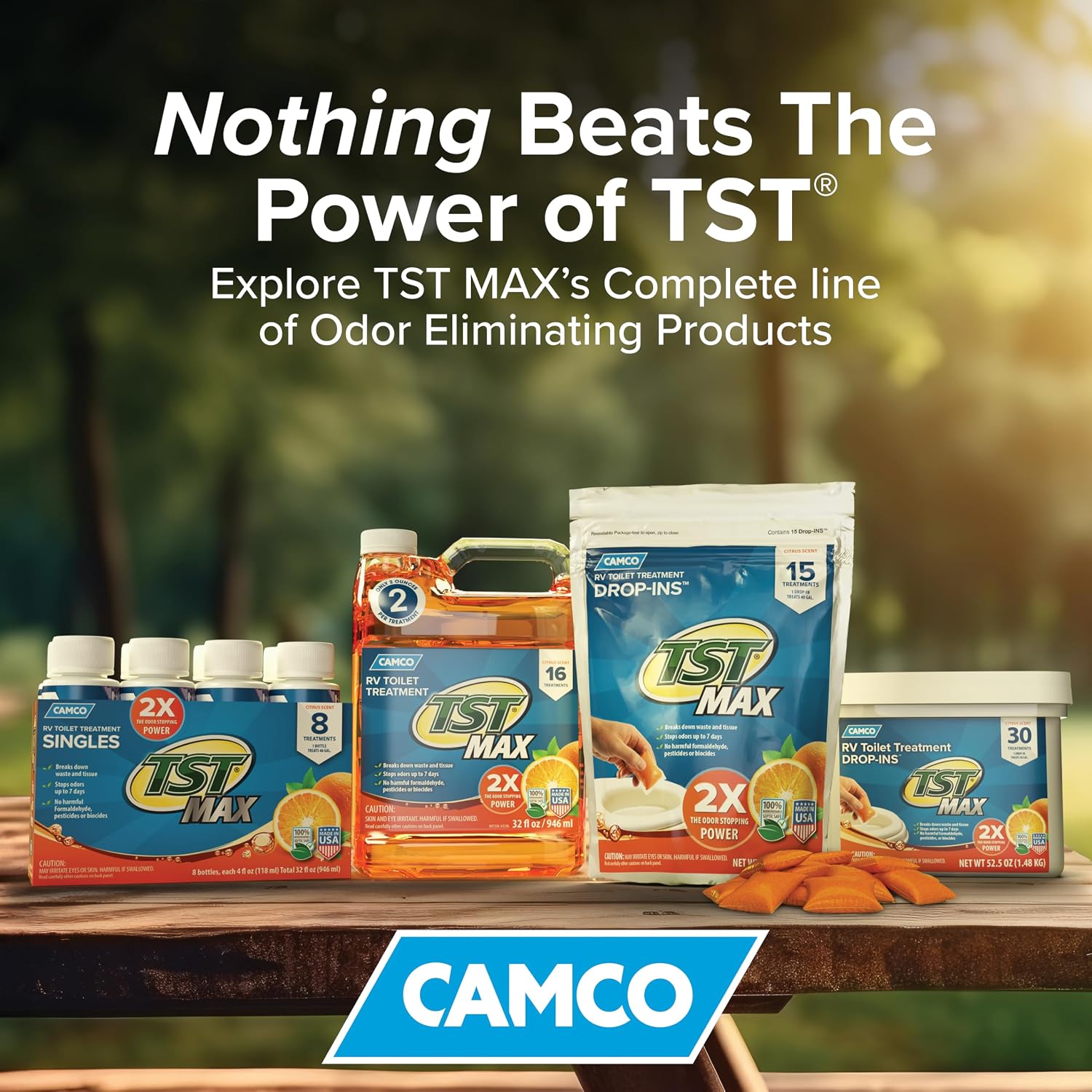 Camco TST MAX RV Toilet Treatment – 8 x 4 Oz Bottles, Orange