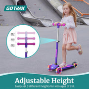 Kids 3-Wheel Kick Scooter with LED Wheels