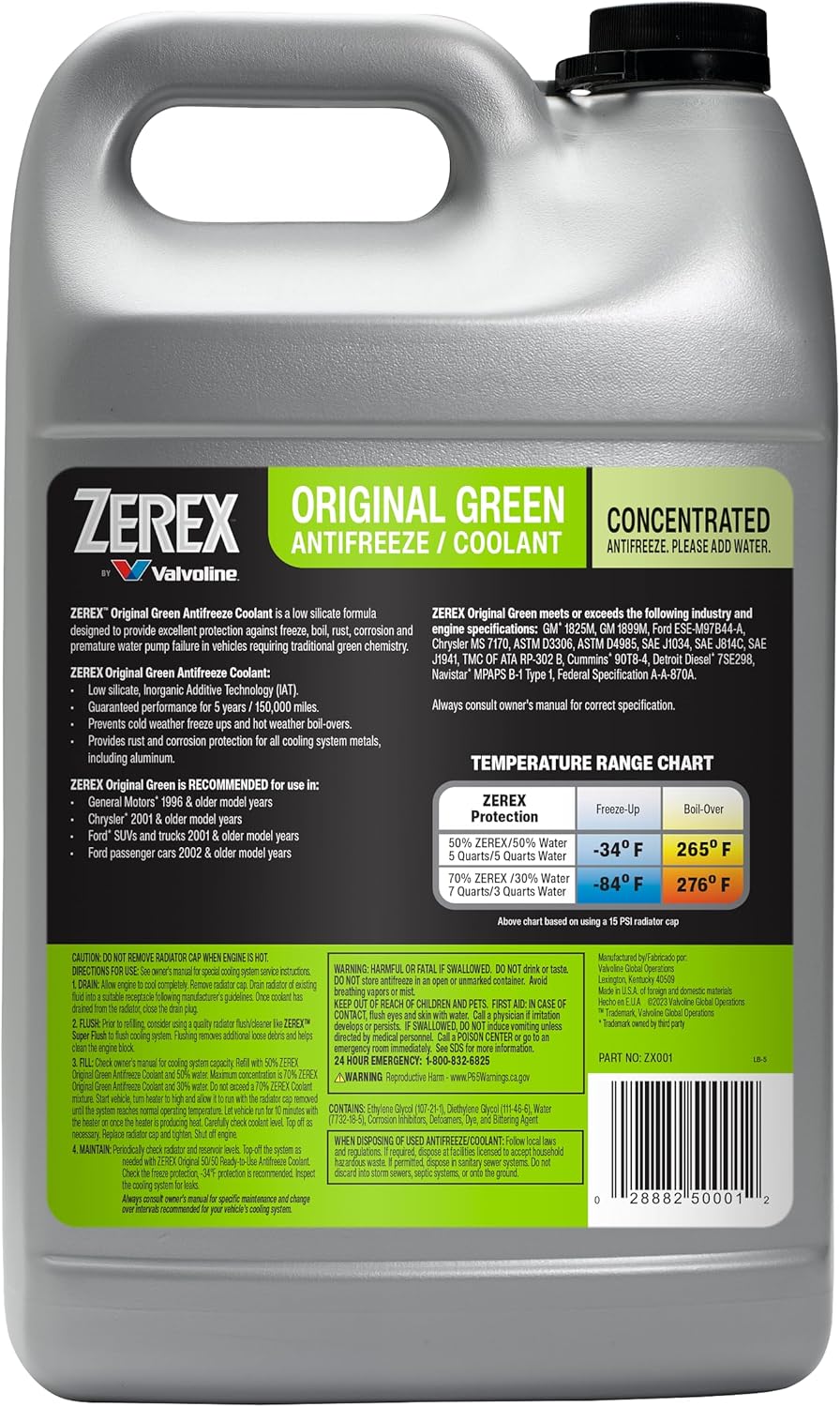 Original Green Low-Silicate Concentrated Antifreeze & Coolant – 1 Gallon