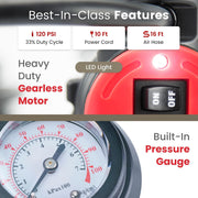 12V Portable Tire Inflator – 120 PSI