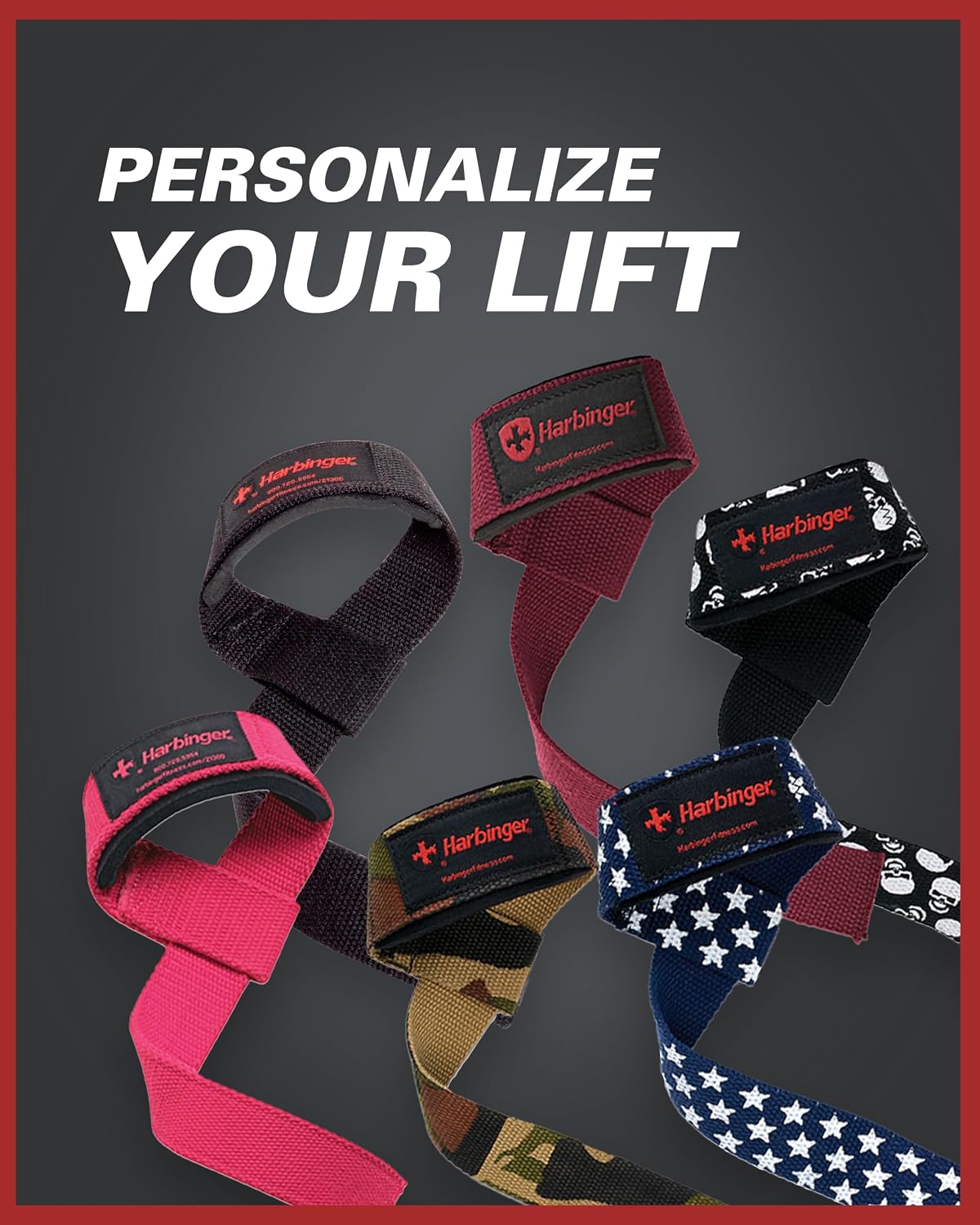 Harbinger Padded Cotton Lifting Straps with NeoTek Cushioned Wrist