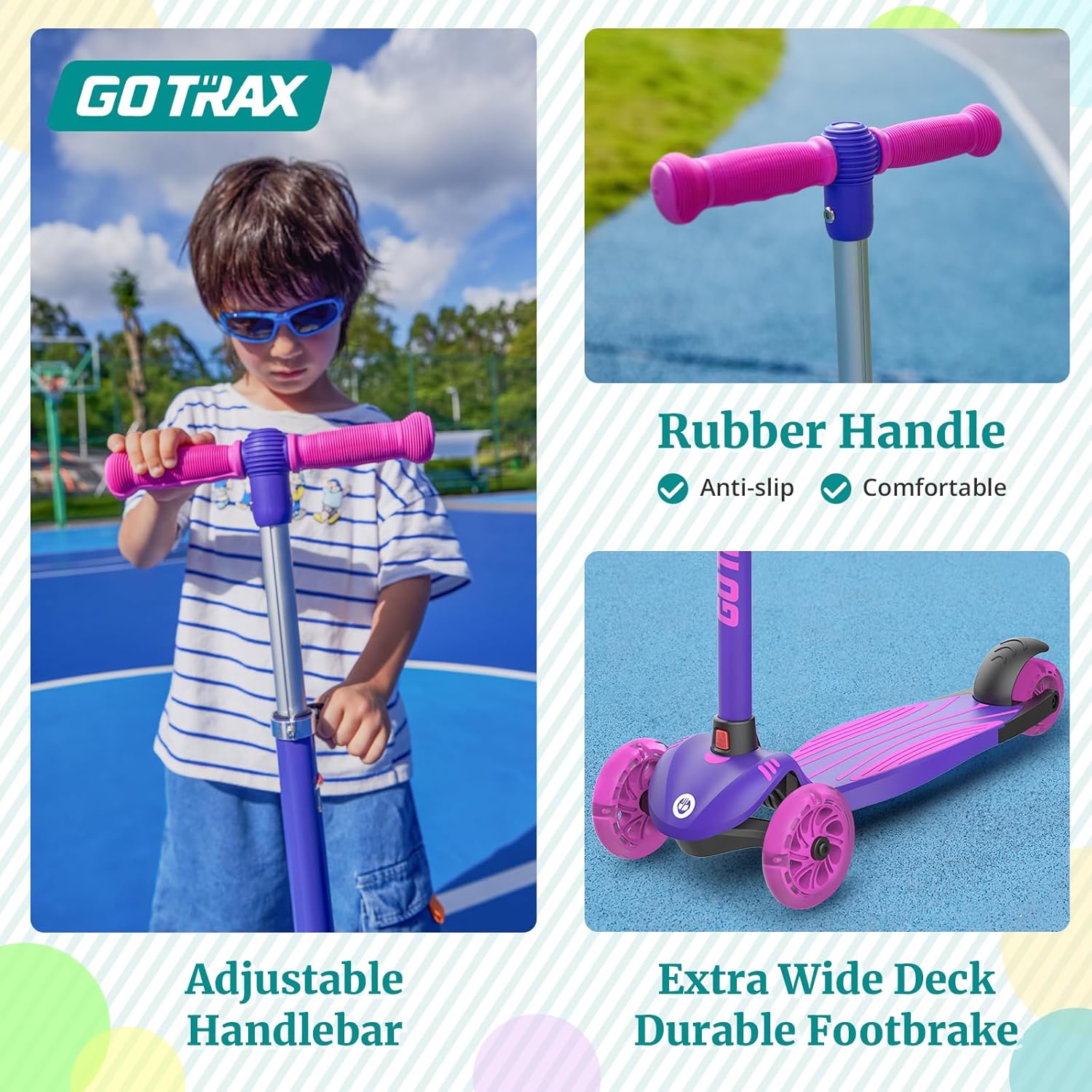 Kids 3-Wheel Kick Scooter with LED Wheels