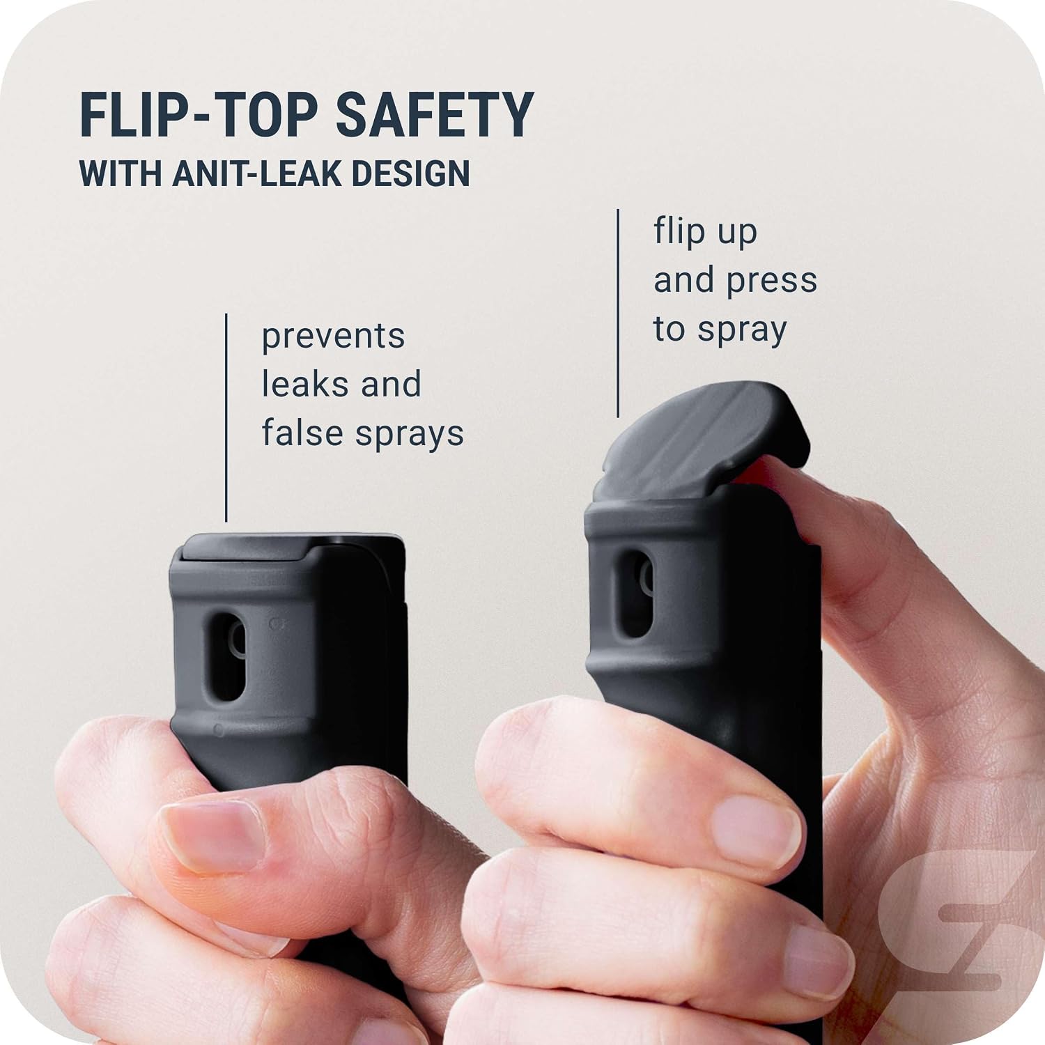 Pepper Spray with Fast Flip-Top Safety & Snap-Clip Keychain