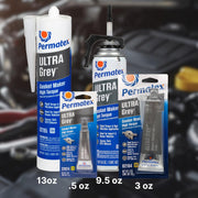 Permatex Ultra Grey RTV Silicone Gasket Maker – 3 Oz (82194)