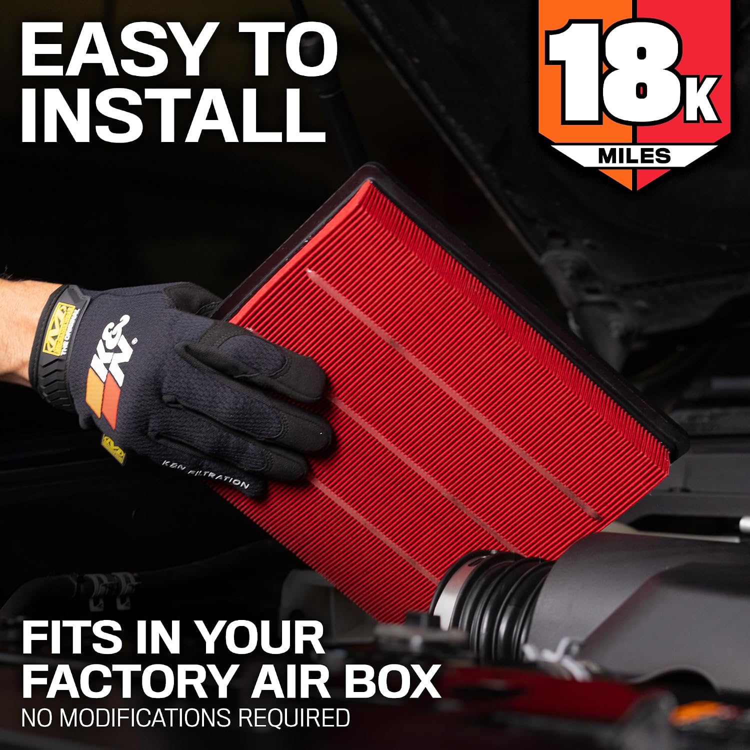 Long-Life Replacement Engine Air Filter – Up to 18,000 Miles