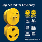 15-Amp Male to 30-Amp Female RV Power Adapter