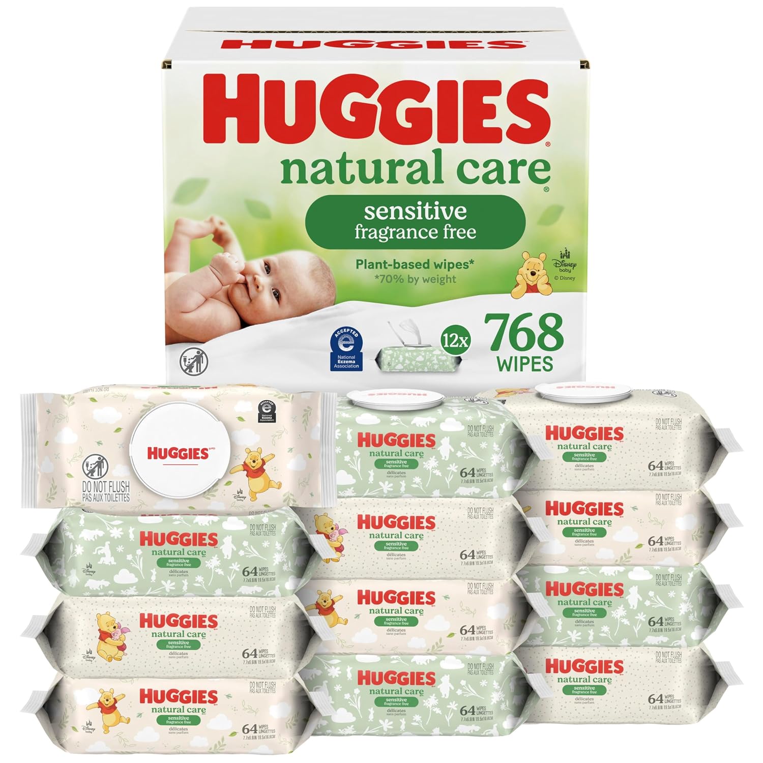 Huggies Natural Care Sensitive Baby Wipes – 768 Count, Unscented