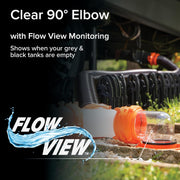 Clear RV Sewer Hose Elbow with 4-in-1 Adapter