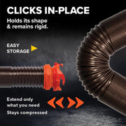 15-Ft Complete RV Sewer Hose Kit with Clear Elbow & Swivel Fittings
