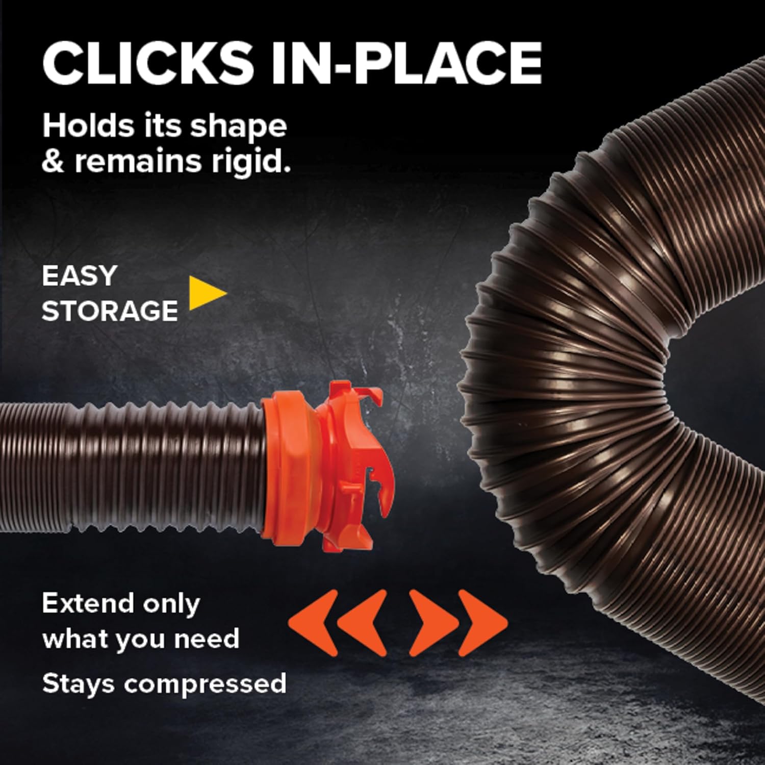 15-Ft Complete RV Sewer Hose Kit with Clear Elbow & Swivel Fittings