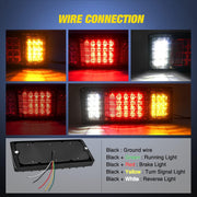 Nilight 40-LED Trailer Tail Light Kit – Red, Amber & White, 2-Pack