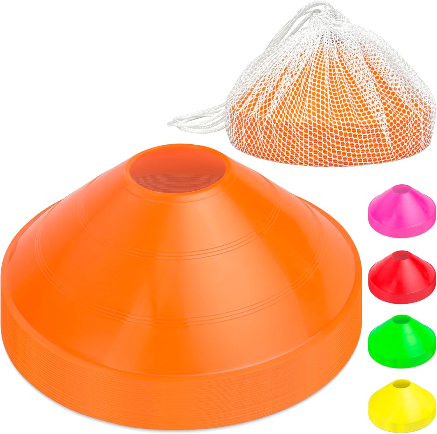 Premium Sports Training Cones 20-Pack with Carry Tote