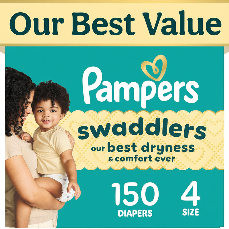 Fragrance-Free Hypoallergenic Baby Diapers – Size 4, 150 Count