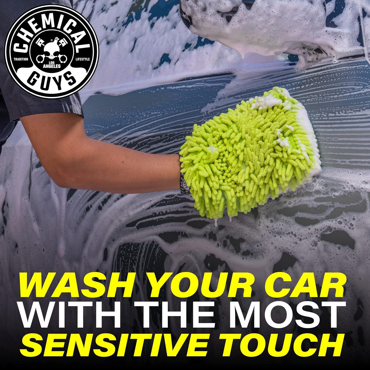 Chemical Guys Chenille Microfiber Wash Mitt – Lime Green