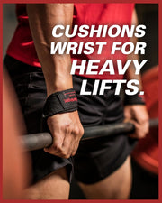 Harbinger Padded Cotton Lifting Straps with NeoTek Cushioned Wrist