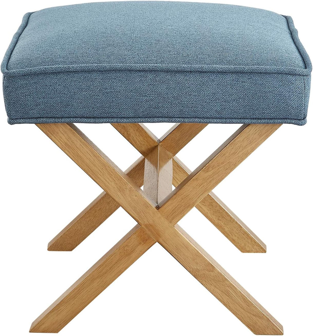 Modern Upholstered X Frame Ottoman