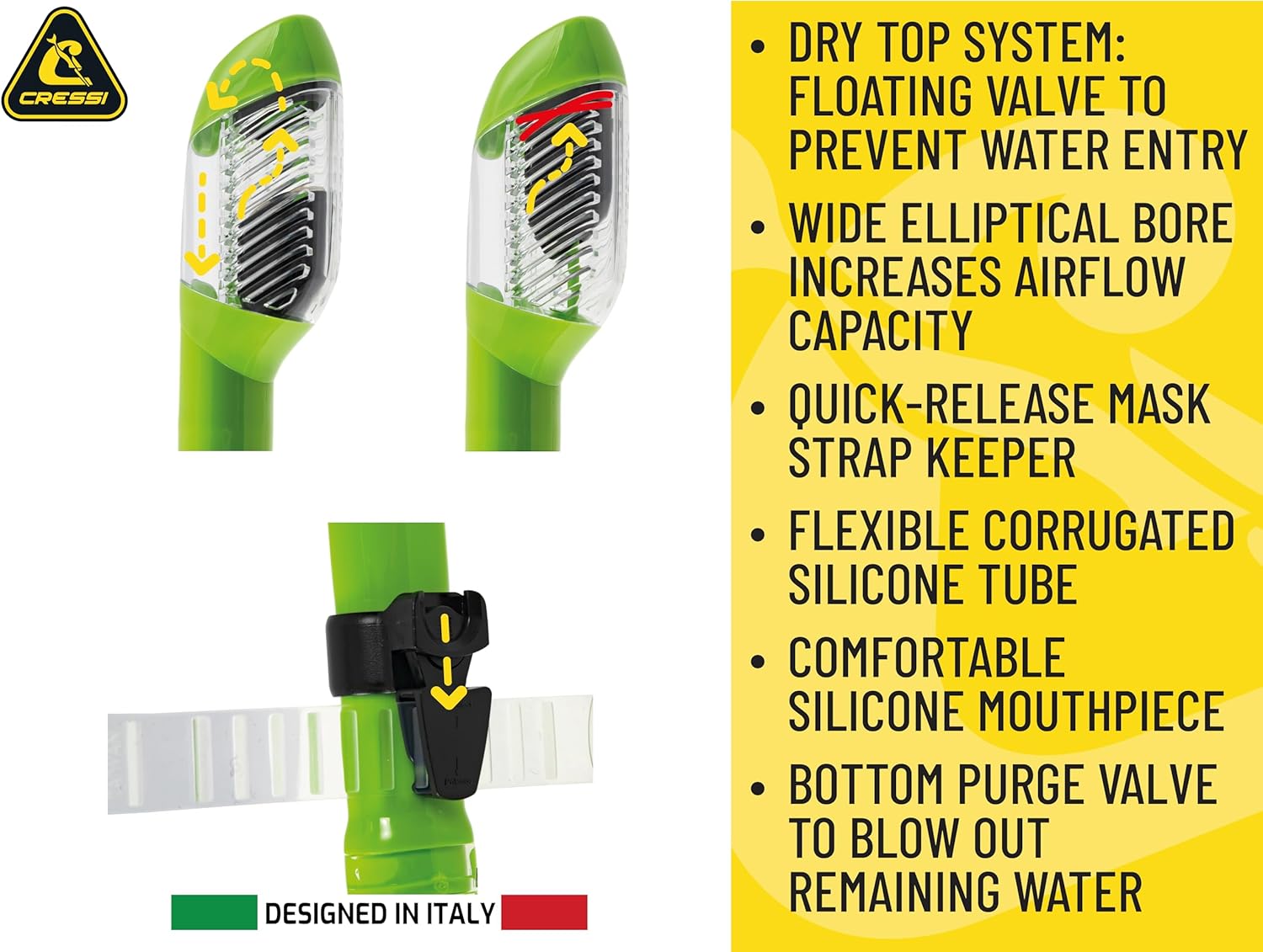 Adult Dry Snorkel with Splash Guard