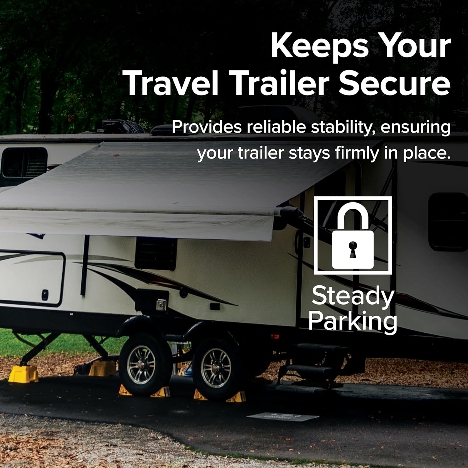 Heavy-Duty RV Wheel Chocks with Rope – 2 Pack