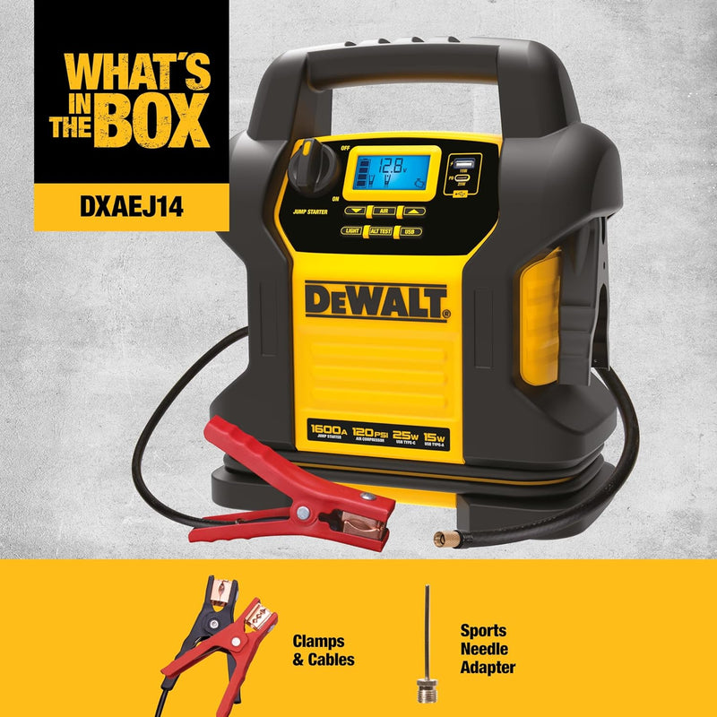 1600-Amp Portable Jump Starter with Air Compressor & USB Power