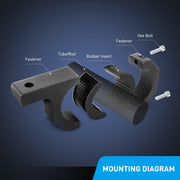 Horizontal Tube Clamp LED Light Mounting Brackets – 2 Pack