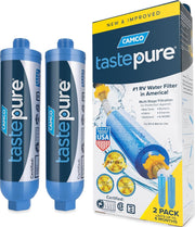 Camco TastePURE RV Water Filter – 2-Pack, 6-Step GAC & KDF Filtration