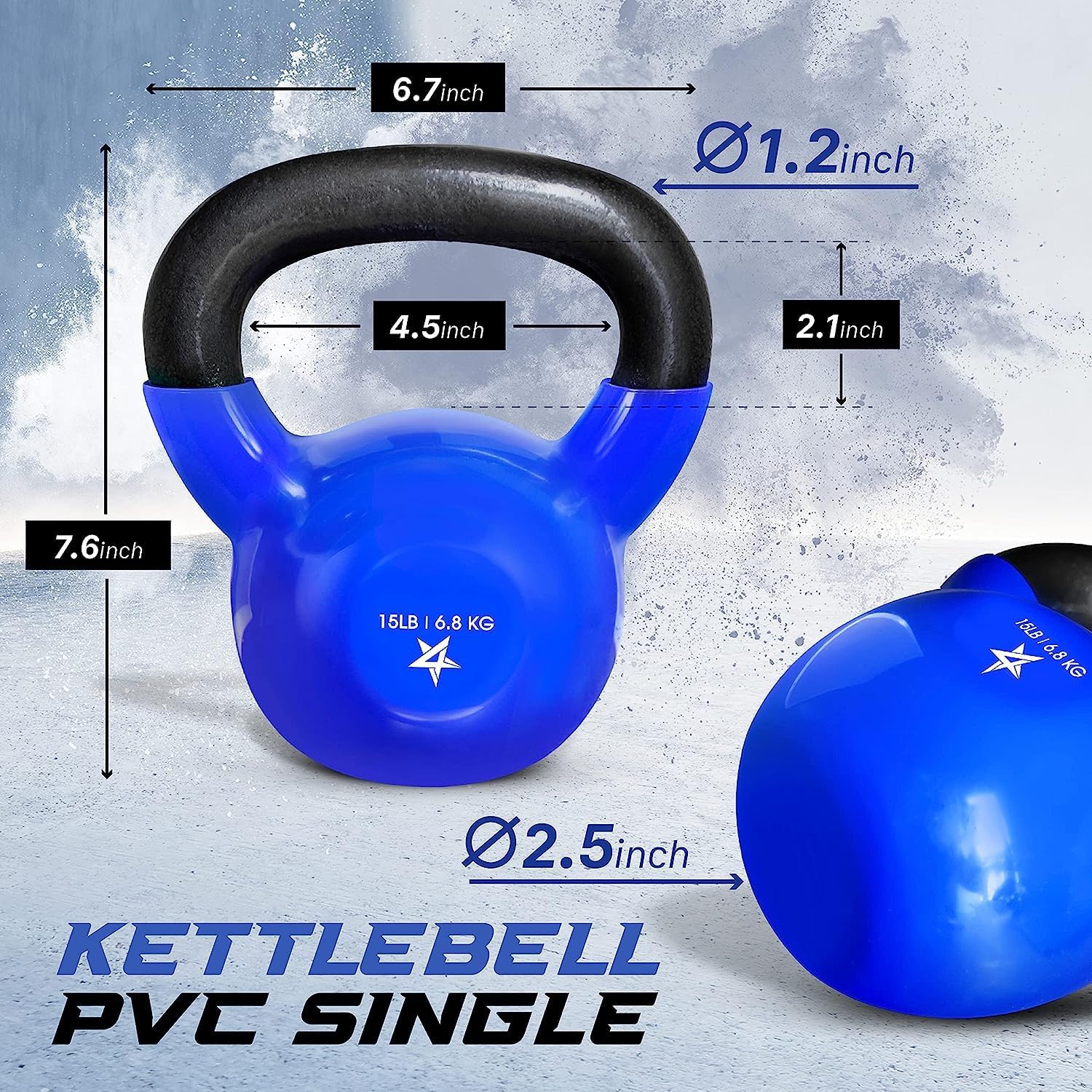 Yes4All Vinyl Coated Cast Iron Kettlebell